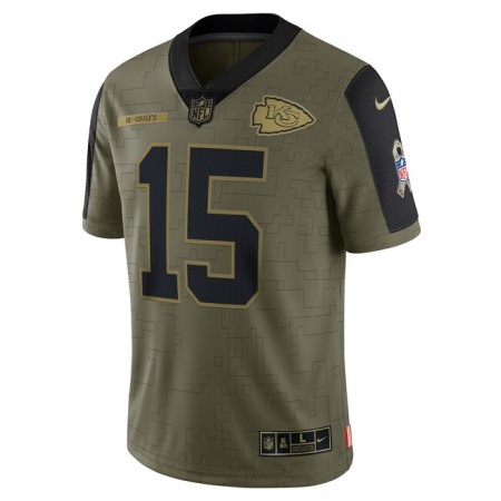 Maillot Kansas City Chiefs Patrick Mahomes 15 Nike 2021 Salute to Service - Homme